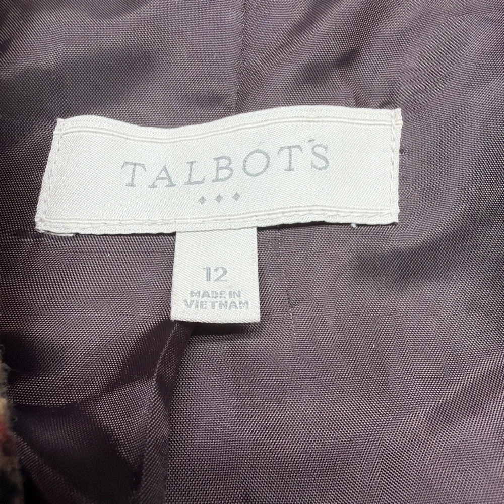 Talbots Brown Herringbone Blazer Women's 12 Classic Tailored Jacket‎